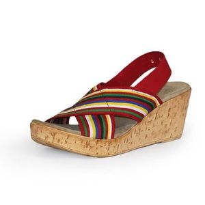 Charleston Shoe Company Wedges Med Stripe